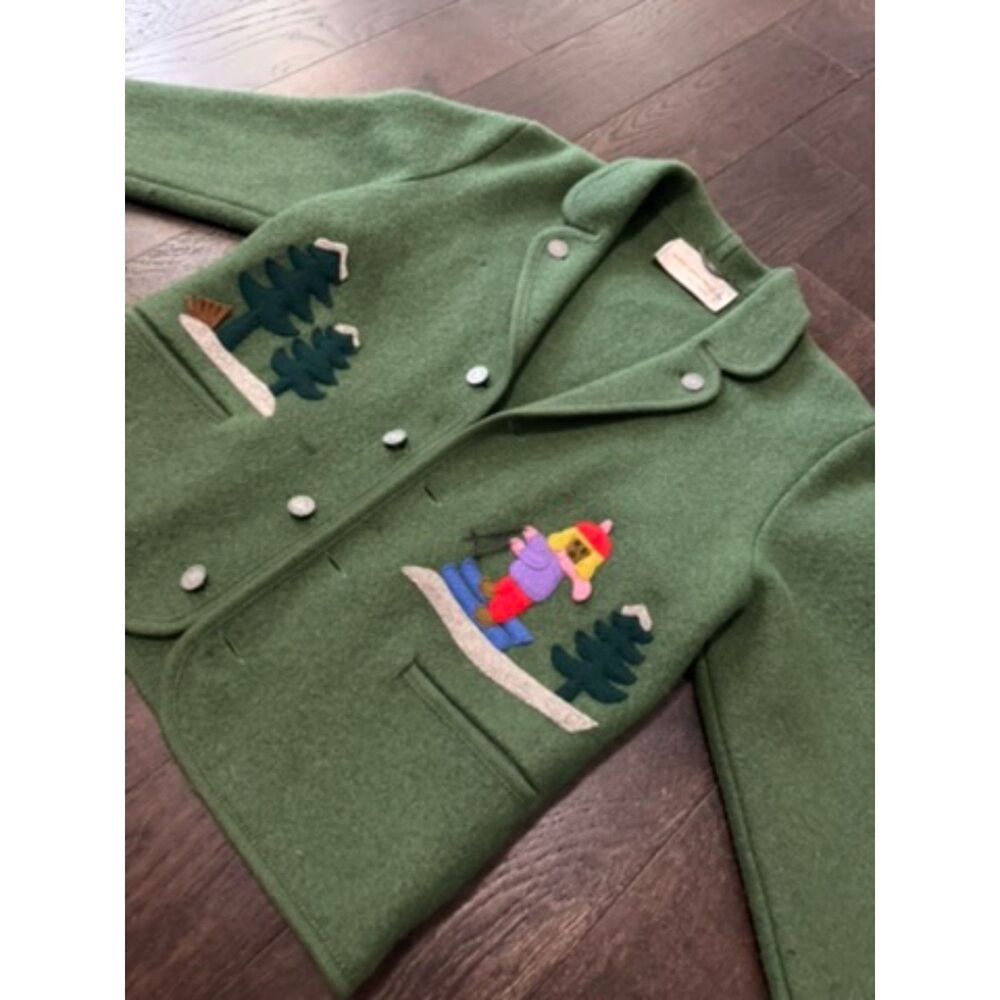 Vintage Kitz Pichler Austria Pure Wool Ski Jacket Green Alpine Tyrolean M